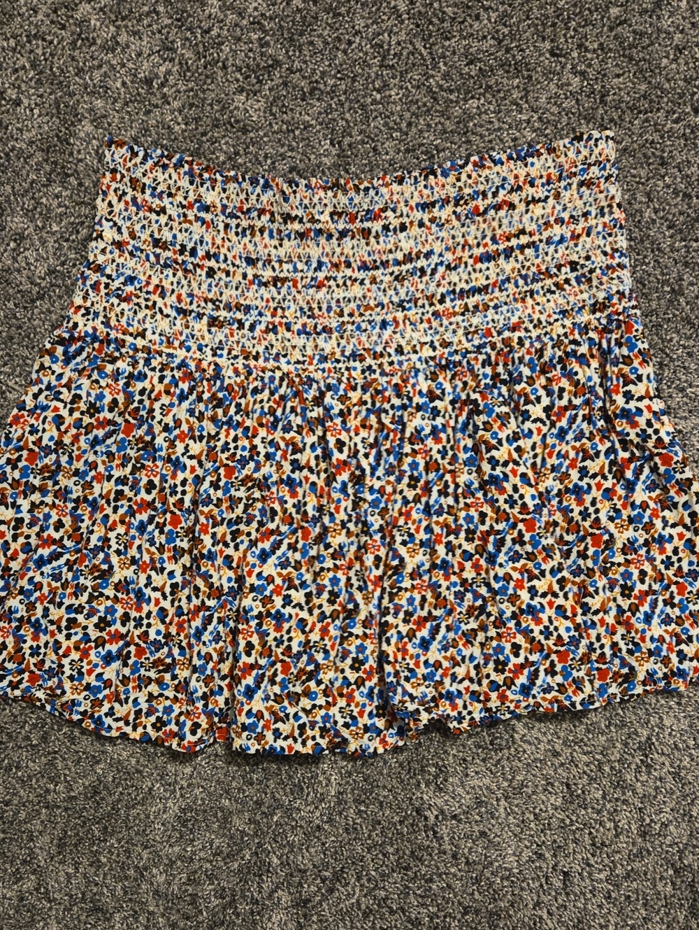 Tory Burch Wildflower Skirt With Smocked Waist, Small / Medium
